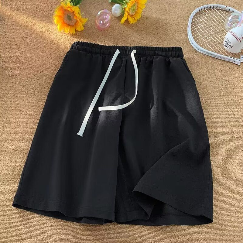 Men's Clothing White Shorts Summer Thin Pants Men's Loose High Waist Ice Silk Wide Leg Shorts Slim Drape Casual Shorts_viptrois.com