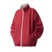 Reversible Streetwear Jacket – Unisex Two-Sided Stand Collar Coat With Zip Closure (M-3XL, Black/White & Red/White & Black/Red)_viptrois.com