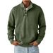 Unisex Vintage Button-Detail Fleece Hoodie – Oversized Euro Retro Pullover (Army Green/Black/Navy) – Cozy & Streetwise For Urban Explorers (M-4XL)_viptrois.com