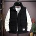 Loom Autumn Winter Down Cotton For Men Teenagers, Cold-Proof And Warm, Hooded Versatile Workwear Vest Jacket_viptrois.com