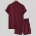 Men's Clothing New Men's Short Sleeved Cardigan Lapel Shirt Suit Men's Fashion Trend_viptrois.com