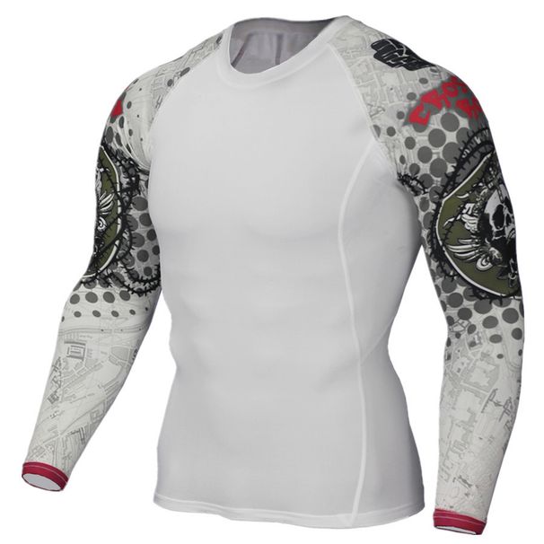 Men's Clothing Flower-arm sports quick-drying fitness clothing men's T-shirt basketball running fitness clothing stretch training compression clothing_viptrois.com