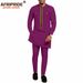Men's clothing African ethnic solid color cotton men's casual jacket + pants_viptrois.com