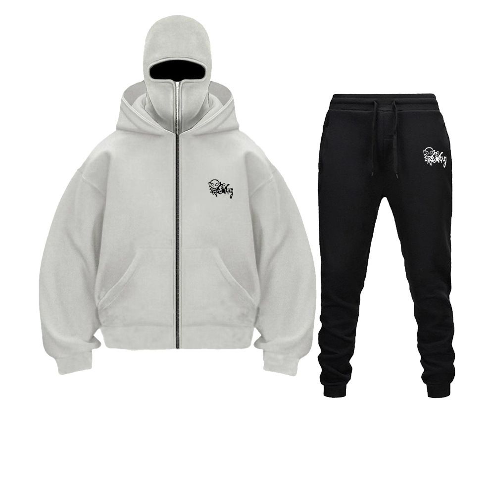 2025 Cross Border New Double Hood Zipper Hoodies DIY Men And Women Autumn And Winter Couple Zipper Hoodies Sweatpants Set_viptrois.com
