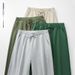 Unisex Loopback Jogger Pants – Minimalist Drawstring Cuffs, Mid-Rise Cotton-Blend Straight Leg (S-2XL, Black/Navy/Olive/Stone)_viptrois.com