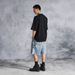 Men's Vintage Washed Denim Shorts - 5-Inch Inseam Dirty Finish Distressed Casual Cargo Shorts For Men, Retro Streetwear_viptrois.com