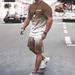 Summer 3D Print Men's Fashion Trend Cool Short Sleeve T-Shirt And Shorts Set European And American Style Hot Selling Version_viptrois.com