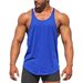 Men's American Style Sports Tank Top Muscle Training Cotton Plus Size Summer Round Hem Solid Color Vest_viptrois.com