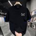 Pure Cotton Short Sleeved For Men Women In Instagram Style, Loose Print, Simple And Versatile Top, Trendy Brand Couple_viptrois.com