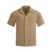 Summer New Plus Size Shirt For Teenagers Solid Color Short Sleeve Collared Top American Style_viptrois.com