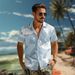 Men's Clothing Beach Shirt Short Sleeved Pure Cotton Floral Direct Spray Trendy Brand Casual Shirts_viptrois.com