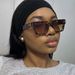 Women's Glasses Beige Nail Sunglasses Square New Retro Ins Sunglasses High End Plain Fashion Sunglasses_viptrois.com