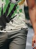 Polo Uomo Poliestere Taglio Dritto Bianco Contrasto Verde Nero Leggero Resistente Stampa Calcio Palestra Outdoor Casa Casual_viptrois.com