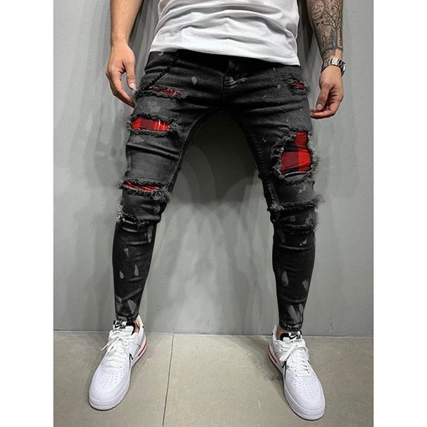 New Men's Slim Fit Ripped Pants New Men's Painted Jeans Factory Direct Sale_viptrois.com