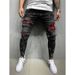 New Men's Slim Fit Ripped Pants New Men's Painted Jeans Factory Direct Sale_viptrois.com