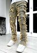 New Men's Denim 2024 Straight Pants European And American Street Fashion Ins Popular Stretch Patch Denim Straight Pants_viptrois.com