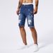 Men's Clothing Fashion Brand Ripped Denim Shorts Men Summer Thin Personalized Patch Five Point Pants_viptrois.com