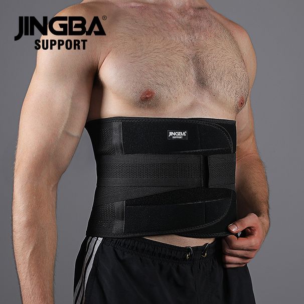 JINGBA Support Back Brace For Adults - Adjustable Waist Support Belt For Gym, Basketball, Running, Hiking & Cycling (Black, Grey, Khaki, M-XXL)_viptrois.com