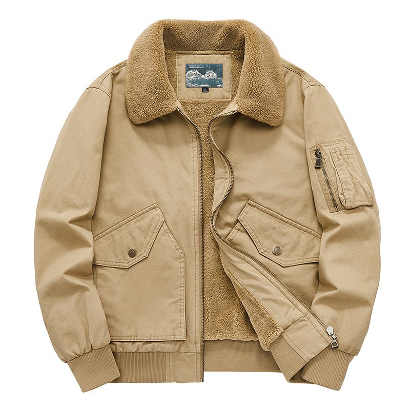 Men's Clothing Men's Winter Coat With Plush And Thickened Lambskin Cotton Jacket_viptrois.com
