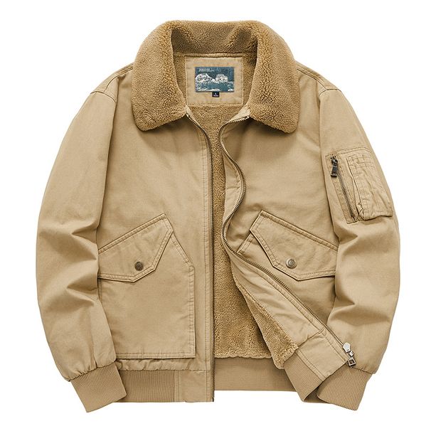 Men's Clothing Men's Winter Coat With Plush And Thickened Lambskin Cotton Jacket_viptrois.com