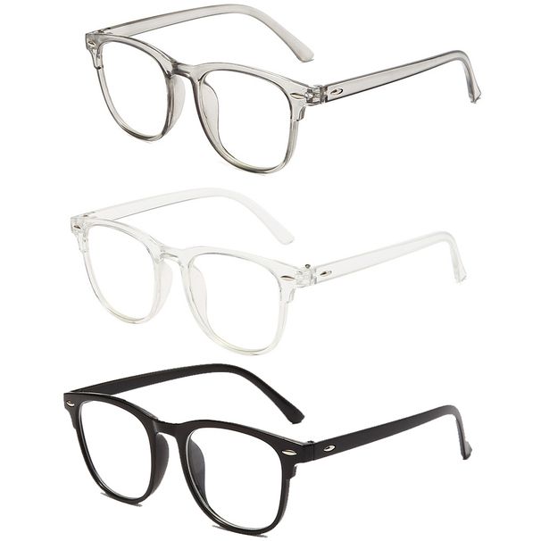 3 Teile/satz Transparent Computer Brille Rahmen Frauen Männer Anti Blau Licht Runde Brillen Blockieren Gläser Optische Spektakel Brillen_viptrois.com
