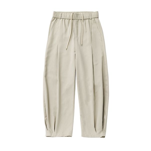 Men's Clothing Wide Leg Casual Pants For Men, New Style For Spring And Summer, Pleated Design, Scimitar Pants, Textured Trendy Brand Sports Trousers_viptrois.com