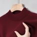 Men's Solid Color Knit Sweater – Semi-Turtle Neck Casual Pullover, Soft & Stylish For Everyday Wear_viptrois.com