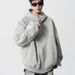 New retro silhouette gray hooded sweatshirt jacket for men's autumn and winter loose cardigan trendy men's sweatshirt_viptrois.com