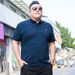 Men's Clothing Summer fashion extra large striped men's lapel t-shirt fat guy fat oversized short-sleeved T-shirt top XXXXXL_viptrois.com