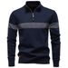 Business Stand-Up Collar Men's Cotton Sweater High Quality Casual Semi-Zipper Men's Top_viptrois.com