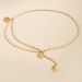 Ins Metal For Women, Adjustable Elastic Thin Waist Accessory With Three Tea Flowers, High-End Feel Pants Chain_viptrois.com