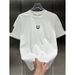 Embroidered Patch Short-sleeved T-shirt Men's Trend Slim-fitting Casual Summer New T-shirt Top Men's Bottoming Shirt 2025_viptrois.com