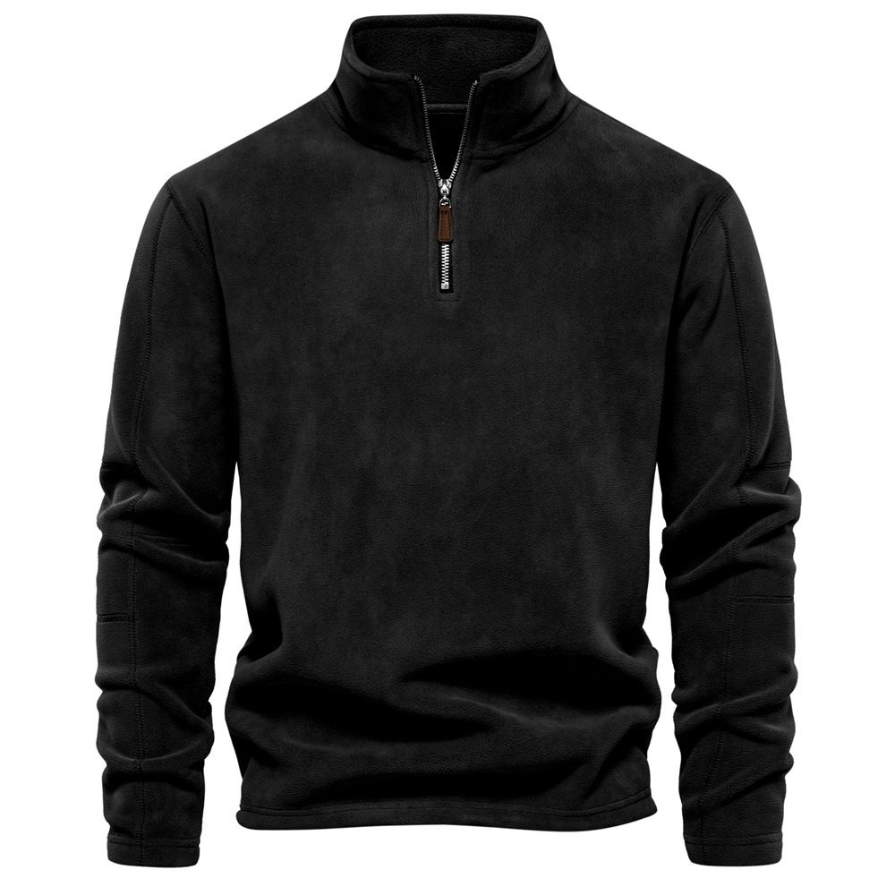 Man's Clothing Men's Hoodie Standing Collar Half Zip Long Sleeve Trend Men's Top_viptrois.com
