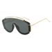 Large Frame One Piece Sunglasses Metal High End Ins Sunglasses Personality Outdoor Net Celebrity Sunglasses_viptrois.com