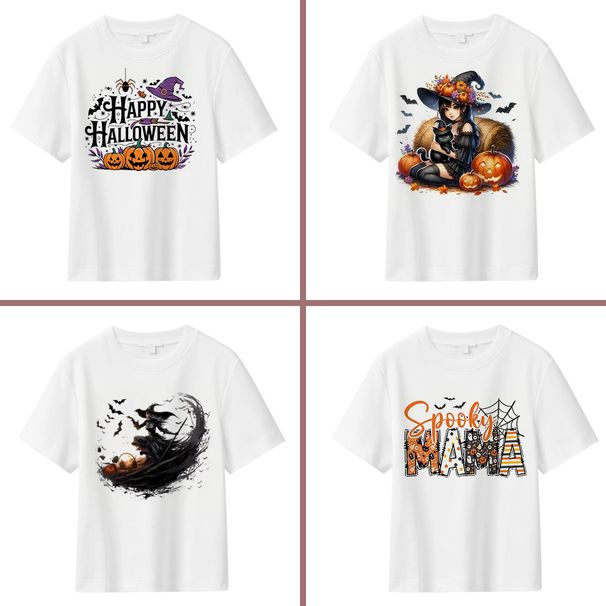 Men's Clothing New Halloween Pattern Short Sleeved Men's Tops Loose Round Neck Fashionable Men's T Shirts Youth Men's Clothing_viptrois.com