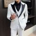 Men's 3-Piece Slim-Fit Suit Set – Wedding & Business Formal (XS-5XL, Black/White)_viptrois.com