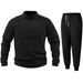 Men's Stand Collar Fleece Tracksuit Set - Soft Coral Fleece Zip-Up Jacket & Joggers For Casual & Streetwear (White, Blue, Gray, Olive, Black)_viptrois.com