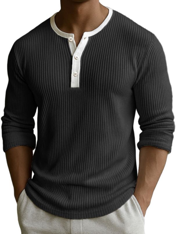 "Men's Digital Print Henley Shirt - Breathable Polyester V-Neck With 3-Button Placket, Motorcycle & Geometric Patterns (Sizes S-5XL)"_viptrois.com