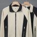 "Men's Japanese-Inspired Contrast Panel Jacket – Lightweight Polyester With Zippered Pockets (Black/Apricot, M-3XL)"_viptrois.com
