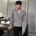 Autumn And Winter New U-shaped Collar Long Sleeved Knitted Sweater For Men, Slim Fit And Casual_viptrois.com
