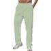 Men's Clothing Straight Drawstring Pure Cotton Solid Color Sports Casual Trousers_viptrois.com