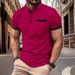 2025 New Fashion Men's Summer Turn-down Collar Short Sleeve Pocket Slim T-shirts Casual Trendy Solid Color Slim Polo Shirts Male_viptrois.com