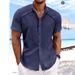 Men's Clothing New Shirt Hawaiian Casual Short Sleeved Solid Color Large Size Shirt Style Summer Beach Solid Color Men's Shirt_viptrois.com