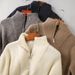 Men’s Japanese-Inspired Half-Zip Knit Sweater – Soft & Breathable Pullover (Beige/Greyish/Camel/Tibetan Blue, M-2XL)_viptrois.com