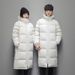 Men's Clothing Mid Length Men's Winter Warm Jacket Men's And Women's Same Style White Duck cotton Couple Tops_viptrois.com