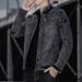 Men's Clothing New Men's Jacket Autumn and Winter Korean Style Trendy Cotton Slim Men's Retro Denim Jacket Clothes_viptrois.com