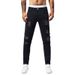 Men's Clothing Black Rivet Distressed Jeans Small Straight Slightly Stretch Jeans Foreign Trade Hot Selling Jeans Wholesale Customization_viptrois.com
