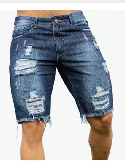 Men's Clothing Goods Slim Fit Ripped Jeans Men's Shorts Men's Clothing Fashion Brand_viptrois.com