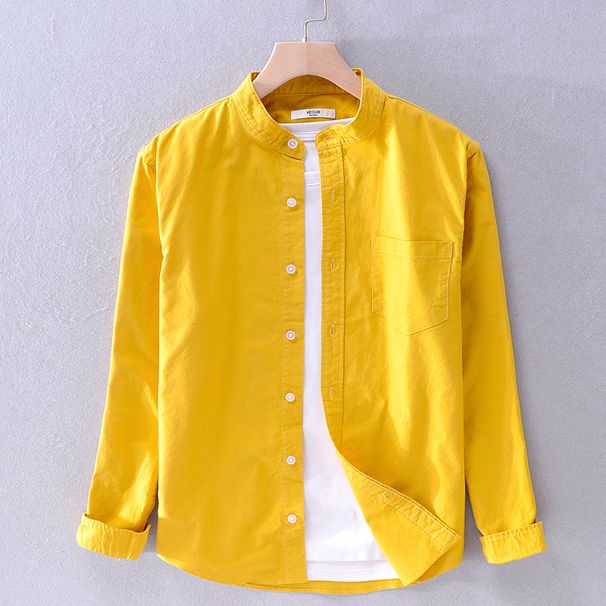 New Oxford Spun Casual Men's Shirt Lined With Pure Cotton, Versatile And Comfortable Long Sleeved White Base Shirt_viptrois.com