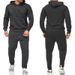 Cross-Border European American Spring And Autumn New Men's Sports Two-Piece Trendy Pullover Hooded Sweatshirt Set_viptrois.com
